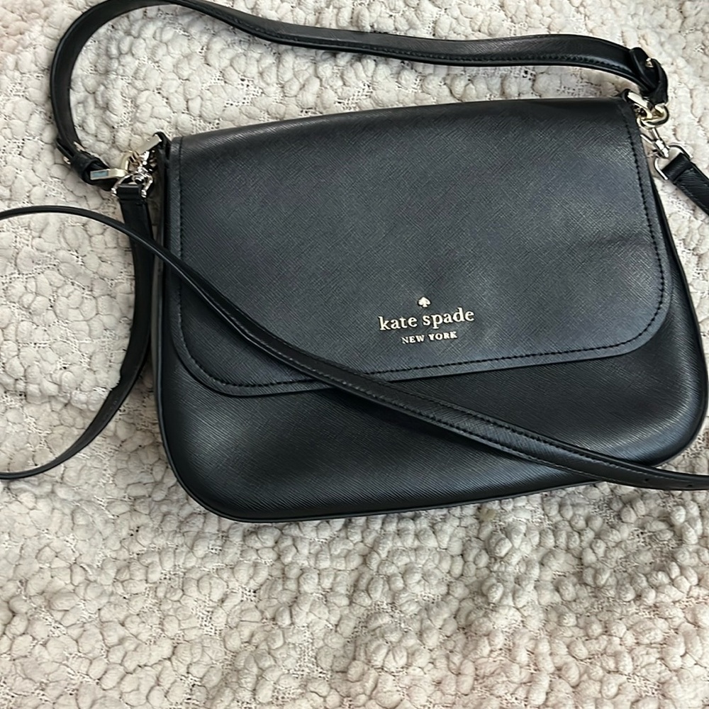 Kate Spade Staci Saffiano Convertible Shoulder Bag Crossbody In Black